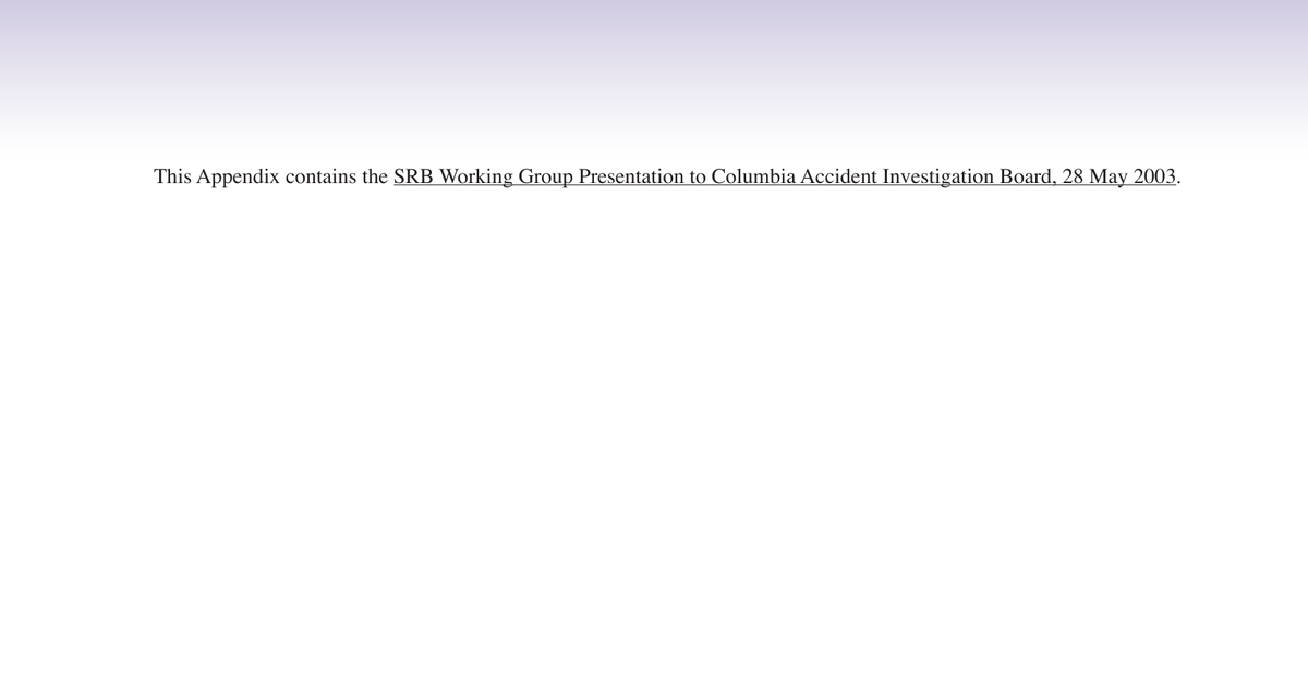 06 G.6 SRB Working Group Presentation To CAIB